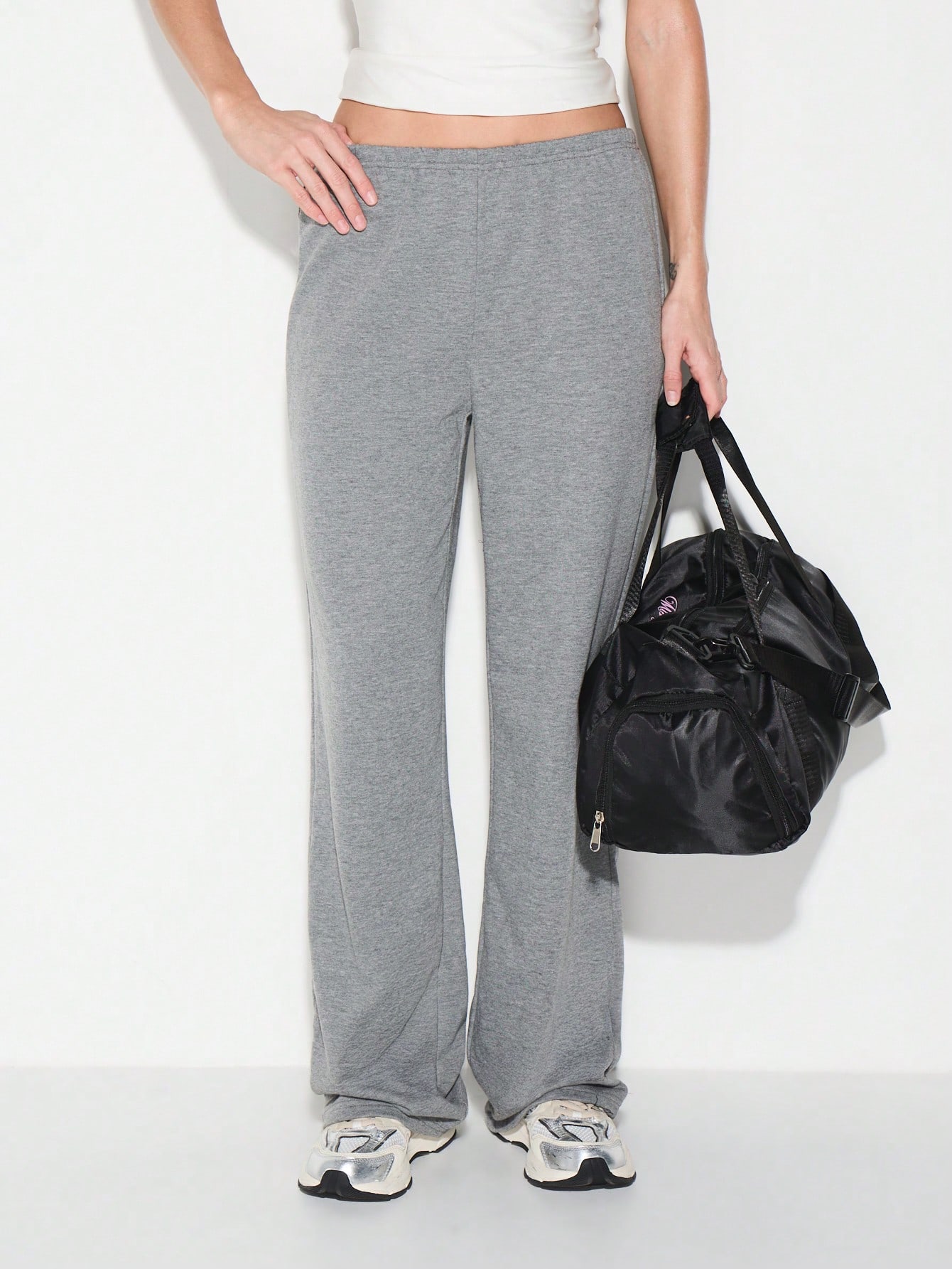 KIZN Wide Leg Relaxed Sweatpants With Elastic Waistband