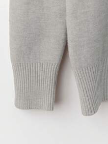 Franclia 女士修身圆领保暖长袖毛衣 - 淺灰色 - 查看 7