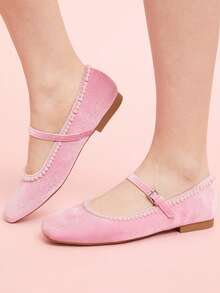 CUCCOO DOLLMOD 女士优雅珍珠平底芭蕾舞鞋 - 淺粉色 - 查看 3