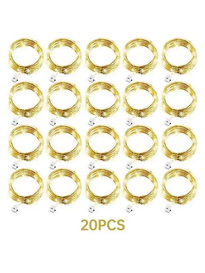 String Fairy Lights 20LED 7feet/2m ,Silver Copper Wire Battery Powered Decorations Lights For DIY Crafts Wedding Party Decor