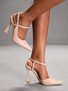 CUCCOO SZL Giày cao gót mũi nhọn thanh lịch thời trang dành cho nữ, phù hợp khi đi làm và dự tiệc - Màu be - Xem 9