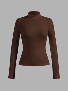 SHEIN Essnce Set de 4 suéteres de cuello alto ajustados y versátiles de unicolor para mujer, para otoño/invierno - Multicolor - Ver 7