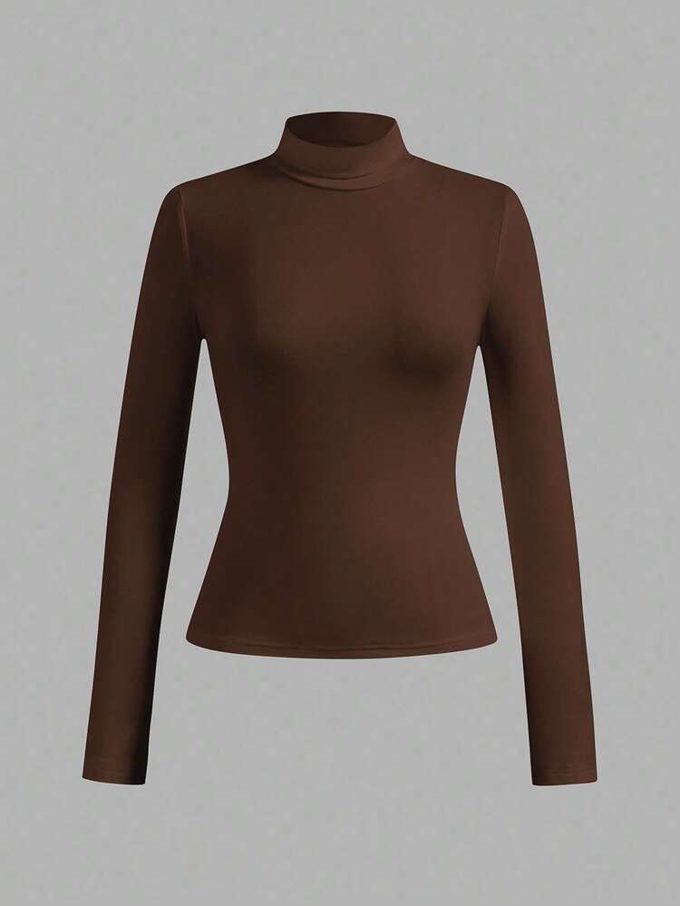 SHEIN Essnce 4pcs/Set Casual Solid Color Versatile Layering Slim Fit Turtleneck Sweater For Women, Autumn/Winter - Multicolor - View 7