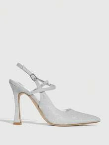CUCCOO SZL 女士时尚优雅尖头高跟鞋 - 銀色 - 查看 5