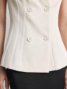 Ontre 2026 Noutăți primăvara/vara, sosire nouă, îmbrăcăminte business casual vintage elegantă, versatilă, asortabilă, îmbrăcăminte Nashville, ținută de Ziua Îndrăgostiților, camisol casual de culoare solidă pentru femei, cu nod în față, pentru primăvară/vară, navetă urbană, ținută business casual pentru femei, vestă vintage albă pentru invitați la nuntă