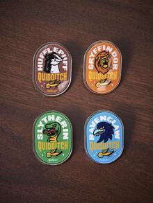 HARRY POTTER X SHEIN Trending Cartoon Graphic Brooch Set, Festive Pattern, Fashionable For Women & Couples, Suitable For Various Parties - Platinum - View 4