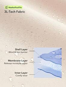 OutZeal Ski Jacket Women Shell Jacket Thermal Clothes Winter Skiing Camping Quilted Lined Water-Resistant Adjustable Belt With Zip Pockets - Apricot - View 6