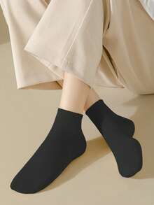 10 Pares de Calcetines Lisos Tobilleros Para Mujer, Calcetines Unitalla - Negro - Ver 2