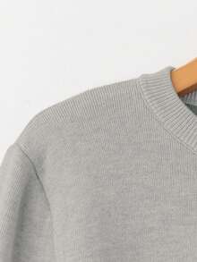 Franclia 女士修身圆领保暖长袖毛衣 - 淺灰色 - 查看 6