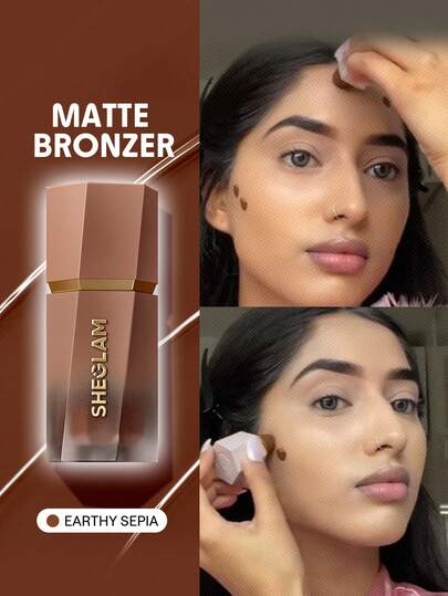 SHEGLAM Sun Beam برونزر سائل مطفي-Earthy Sepia كنتور برونزر ماركة تجميل ومكياج للنساء والفتيات