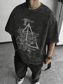 HARRY POTTER X SHEIN Men's Letter & Logo Graphic Round Neck Short Sleeve T-Shirt, 2000s Style - White - View 7