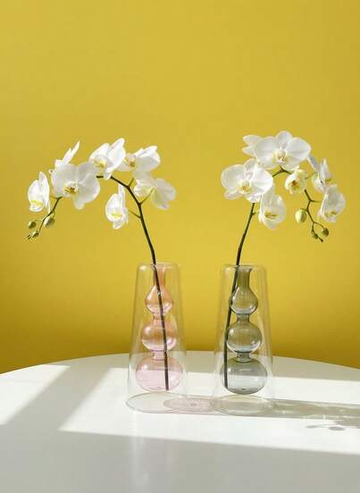 Transparente kreative Glasvase - Tischdekoration für Trockenblumenarrangements, ideal für Schlafzimmerdekoration