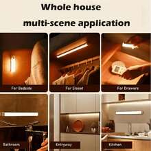 5PCS Under Cabinet Light, Wireless Motion Sensor LED Light Bar, Rechargeable Magnetic Night Light For Corridor Kitchen Cabinet Stairs Hallway Wardrobe Home Room Decor - White - View 8