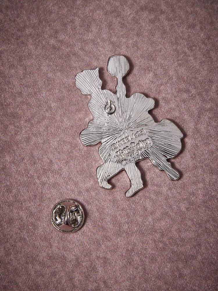 HARRY POTTER X SHEIN Fashionable Cute Cartoon Figure Graphic Themed Printed Brooch Set For Women, Luxury Niche Casual, Suitable For Various Parties, Concerts/Festivals - Platinum - View 3