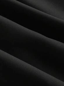 SHEIN MOD 1 chiếc váy dài tay màu trơn dành cho nữ (có thắt lưng), thời trang mùa đông, váy kiểu Pháp - màu đen - Xem 3