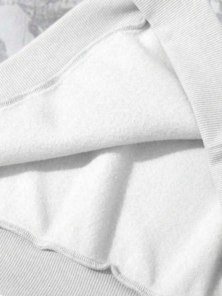 Rovax 树叶迷彩时尚街头风女式白色卫衣，秋冬季完美之选，女士节日礼物，时尚卫衣，潮流T恤，吸睛卫衣和运动裤，送给兄弟姐妹的礼物，母亲节礼物，趣味卫衣，休闲简约时尚卫衣 - 淺灰色 - 查看 4