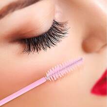 1/10/50/100/200/250/500Pcs Disposable Pink Eyelash Brushes Mascara Wands Lash Eyebrow Spoolies Mini Makeup Applicators