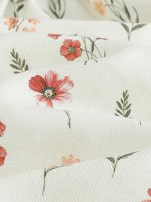 Cozy Pixies Robe longue à manches longues pour bébé fille avec imprimé floral, bloc de couleurs et volants à l'ourlet