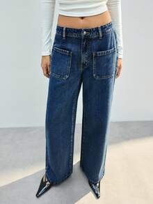 Maija Jeans casual da donna a gamba dritta, lavati, adatti per pendolarismo, lavoro, abbigliamento casual, eleganti per l'estate, San Valentino, feste, vacanze - Blu lavato medio - Visualizzare 5