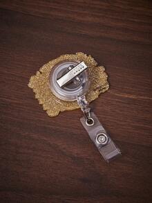 HARRY POTTER X SHEIN 1枚亚克力闪光卡通趣味印花胸针，可自由伸缩，360°旋转，时尚可爱，多功能易扣 - 粉色 - 查看 3