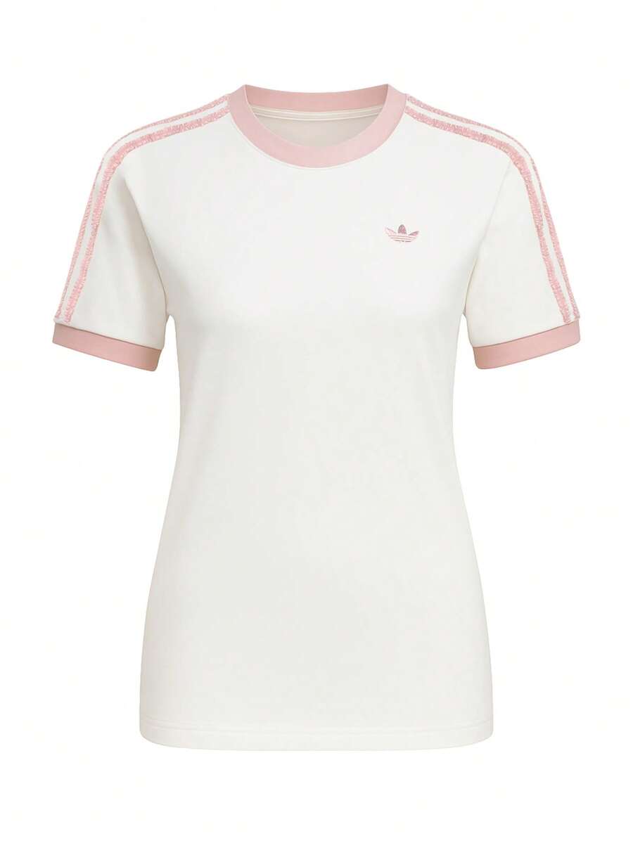 Adidas Originals Ruffle 3-Stripes Women's T-Shirt Off White - Owhite - View 1