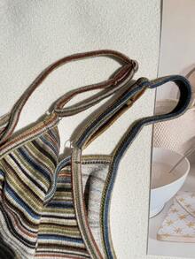 Comfortcana 夏季假日大码条纹吊带背心