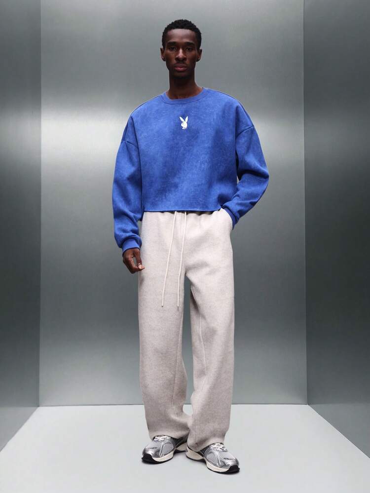 PLAYBOY X SUMWON Oversized Washed Sweatshirt With Logo Print