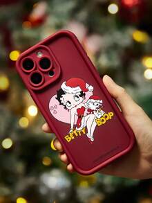 Betty Boop x SHEIN Fashion Phone Cases,Gift Ideas,Party,Holiday,Valentine's Day - Burgundy - View 2