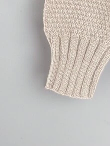 Franclia 纯色针织毛衣和裤子套装，秋冬休闲 - 卡其色 - 查看 4