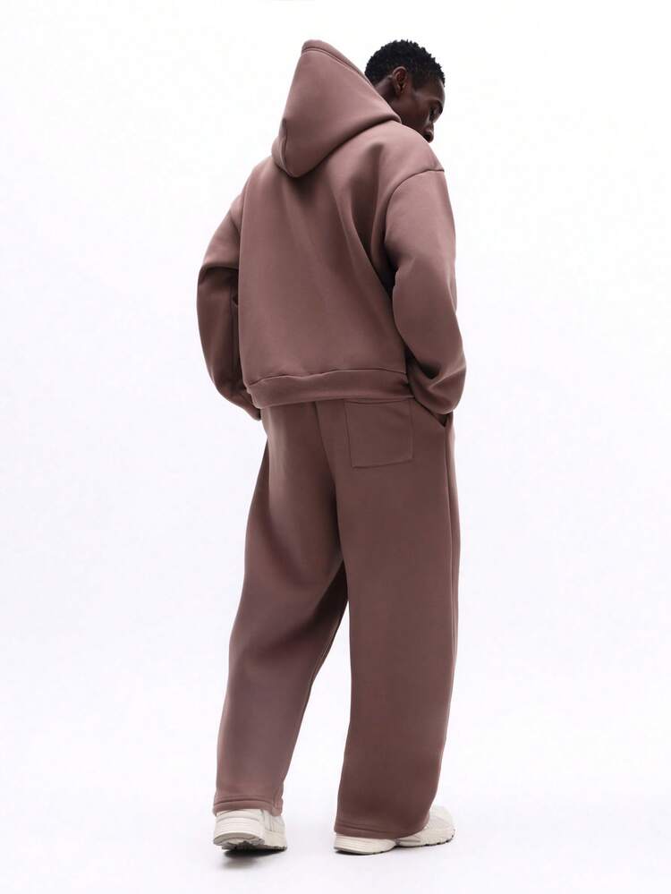 끈이 달린 오버사이즈 후드 티셔츠와 스웨트 팬츠 세트