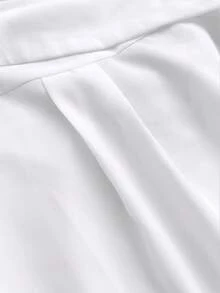 EMERY ROSE 大码休闲女式落肩单排扣衬衫 - 白色 - 查看 4