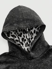 ROMWE MEN Anime Sudadera con capucha de manga larga con estampado gráfico gótico oscuro para hombres - Negro - Ver 3