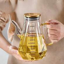 High Borosilicate Glass Oil Bottle, Diamond Shape, Kitchen Household Oil Bottle Soy Sauce Vinegar Bottle - Multicolor - View 5