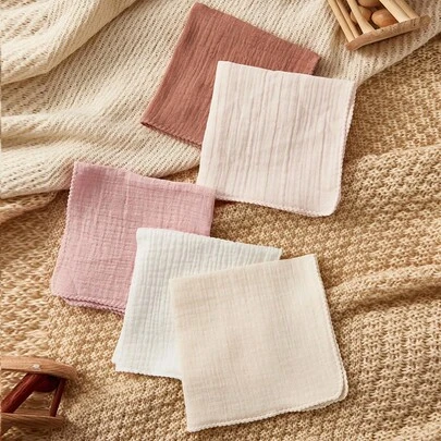 Cozy Pixies 5 piezas/paquete, toalla de eructo de bebé de algodón puro para primavera y verano, pañuelo multifuncional para recién nacidos, una variedad de colores para elegir, adecuado para todas las estaciones, con certificación Oeko-Tex