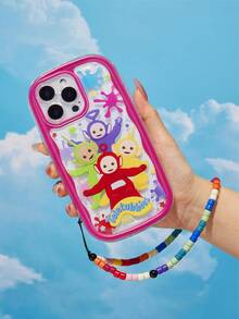 Teletubbies X SHEIN Printed Protective Cover Design Fashionable Mobile Phone Case, Including Rainbow Mobile Phone Hanger, Compatible With Iphone - Multicolor - View 2