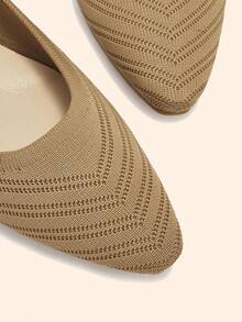 Ressula Women's Casual Versatile Commuting Simple Solid Color Flats - Apricot - View 4
