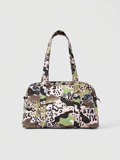 Grunge Punk حقيبة تسوق نسائية بطبعة الخفاش ذات سعة كبيرة وطراز جوثي بتصميم عقدة، مصنوعة من قماش الكوردروي الأسود