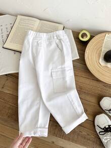 LMoss Kids Young BoyLoose Fit White Denim Tapered Pants