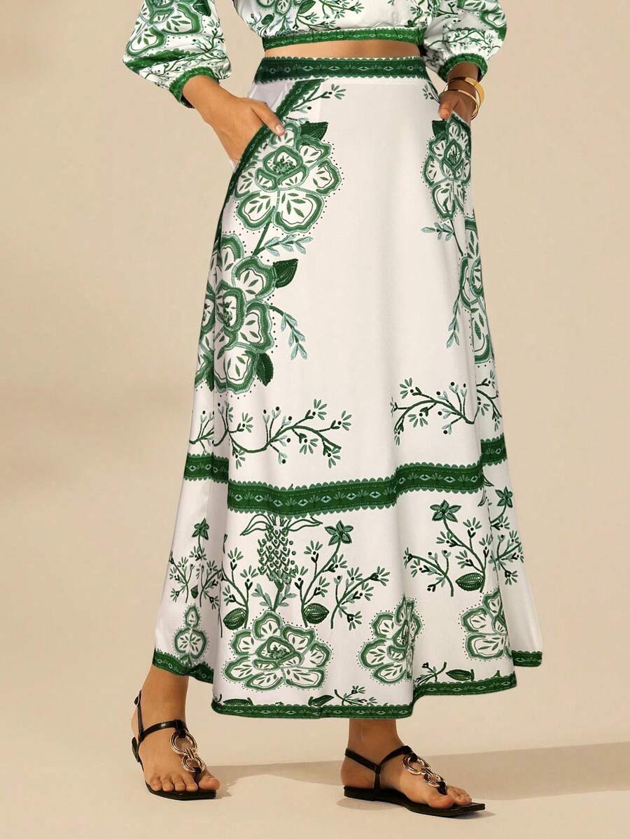 CAJUNI 女士休闲热带彩色印花A字裙 - 彩色 - 查看 1