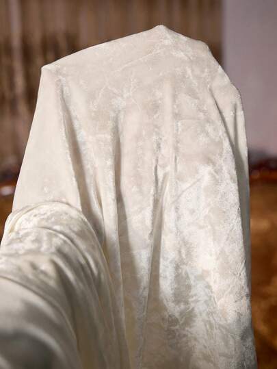 PalaceNights Women Fluwelen Sleepwear Set: Long Sleeve Jacket Faux Fur Cuffs Kanten Maxi Dress view 8