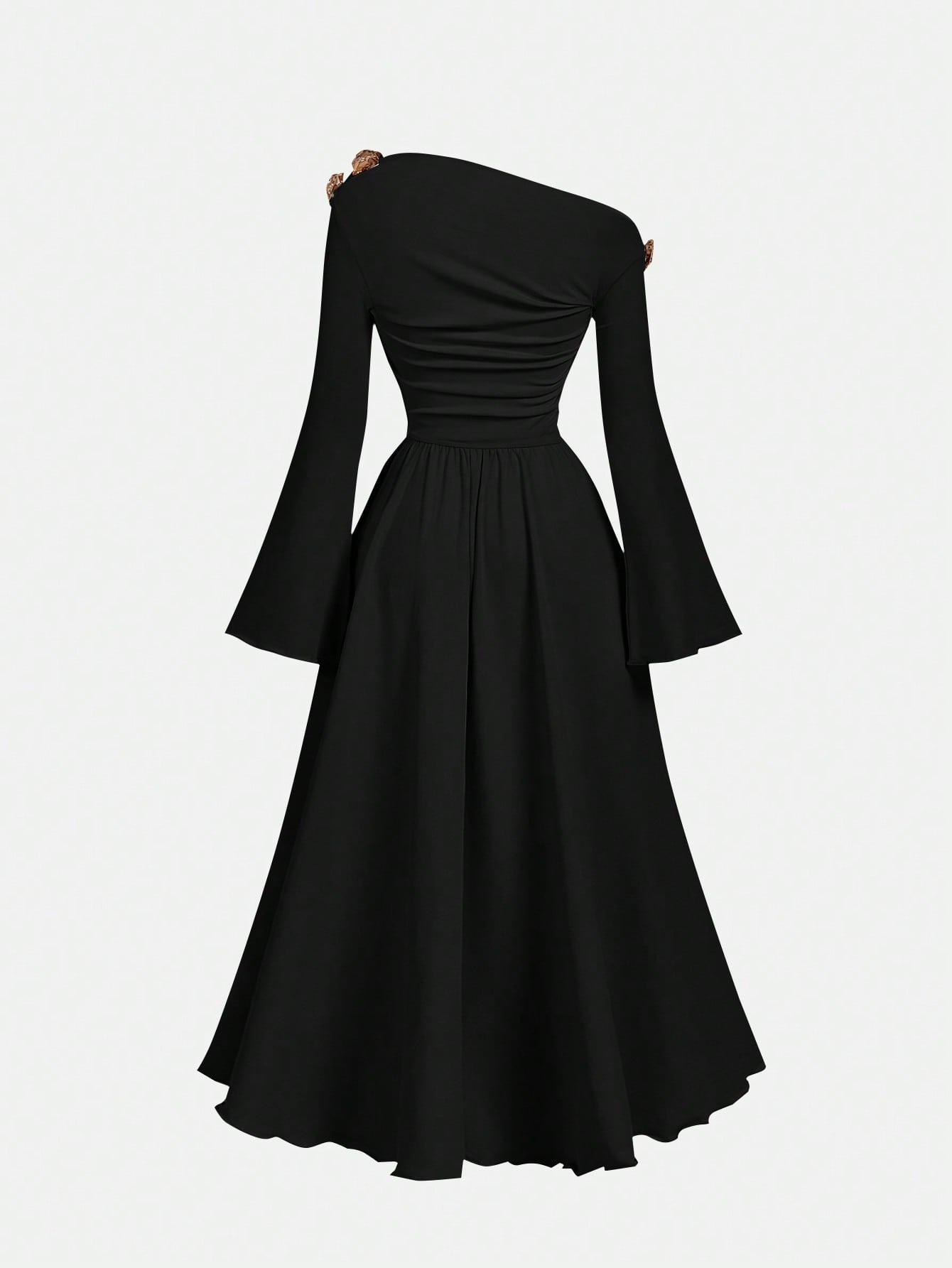 SHEIN MOD فستان نسائي أنيق أسيمتري الكتف متوسط الط...