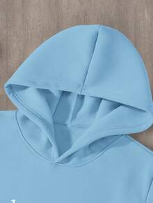 Manfinity Homme 2pcs Men's New York Slogan Print Casual Sweatshirt And Sweatpants Set, Fall/Winter Clothes - Baby Blue - View 6