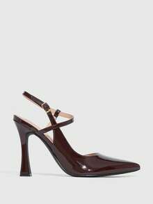 CUCCOO SZL Giày cao gót mũi nhọn thanh lịch dành cho nữ khi đi làm - Cà phê nâu - Xem 4