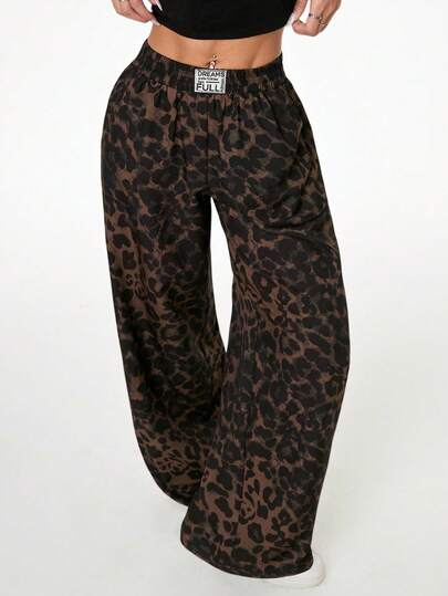 SHEIN Sparklyn 1件装 女款/青少年款 灰色水洗直筒长裤，腰带设计，加长款，适合秋冬季穿着。