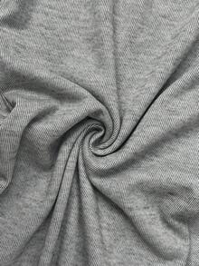 SHEIN EZwear 大码休闲纯色抽绳腰运动裤 - 綠色 - 查看 7