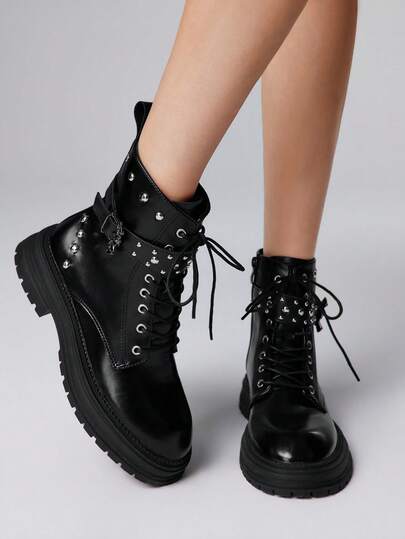 بوت كاحل سميكة الأربطة متعددة الاستخدامات للنساء للتنقل اليومي