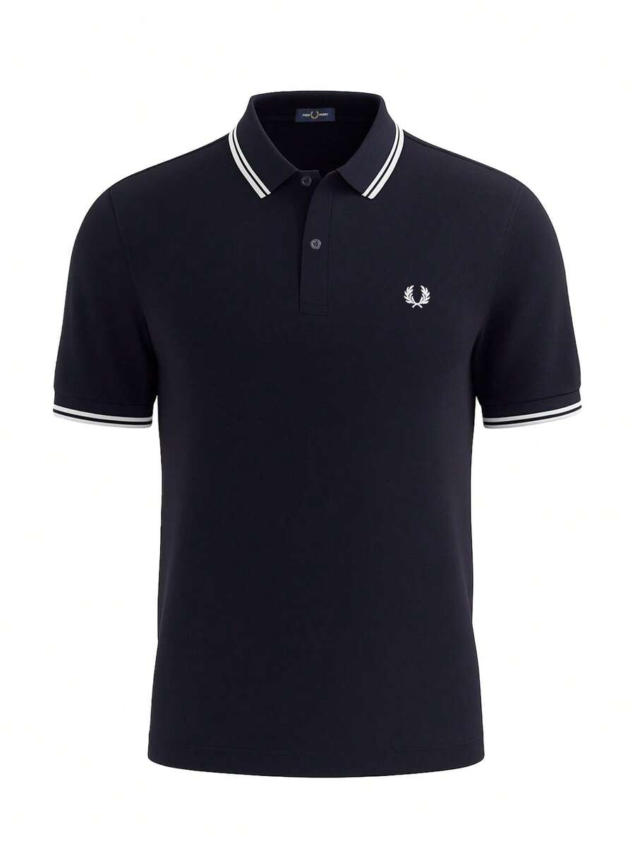 Fred Perry Men's Polo T-Shirt Navy Blue - Navy / White / White - View 1