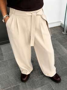 HUEFORM Pantalones rectos sueltos con pliegues casuales para hombres, adecuados para uso casual diario, salidas de fin de semana, viajes, reuniones con amigos, etc. Este pantalón es un artículo versátil y esencial en el guardarropa de un hombre, y hace un gran regalo para un novio o esposo. - Albaricoque - Ver 1