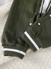 SHEIN 男婴秋季新款绅士风二合一连体衣 - 墨綠色 - 查看 8