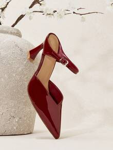 SHUZIA Women's Fashionable Slip-On High Heel Pumps - Burgundy - View 7